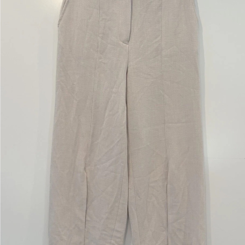 B New York Womens‎ Tan Seamed Split Front Trouser Pants Size Medium
